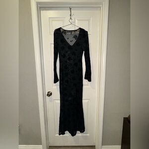 Elegant Black Floral Dress